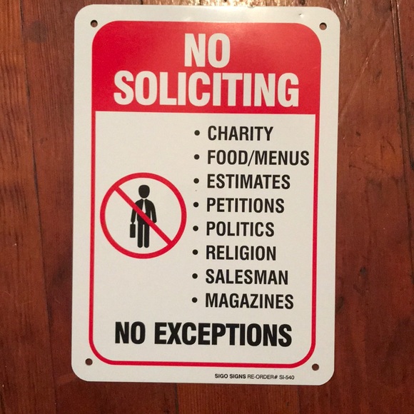 No Soliciting sign!!! - Picture 1 of 1